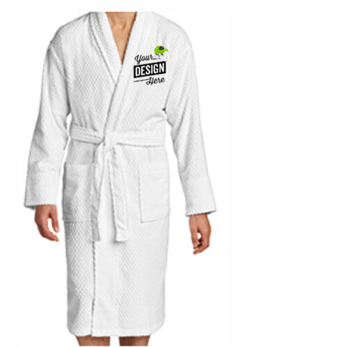 Checkered Terry Shawl Collar Robe Thumbnail