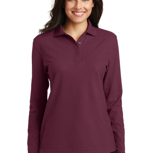 Ladies Silk Touch™ Long Sleeve Polo Thumbnail