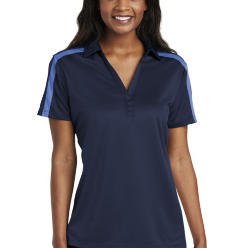 Ladies Silk Touch™ Performance Colorblock Stripe Polo Thumbnail