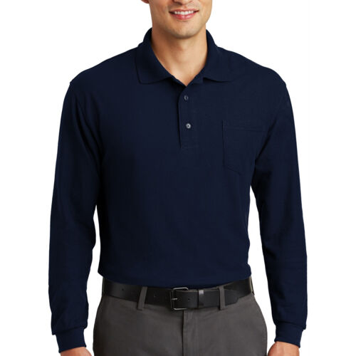 Long Sleeve Silk Touch™ Polo with Pocket Thumbnail