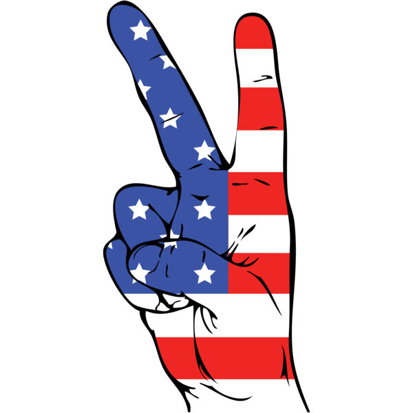 USA America Flag Peace Sign Hand 1 Thumbnail